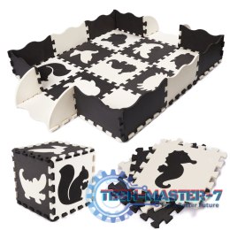 Mata edukacyjna piankowa puzzle 114 x 114 x 1 cm czarna 25 elementów