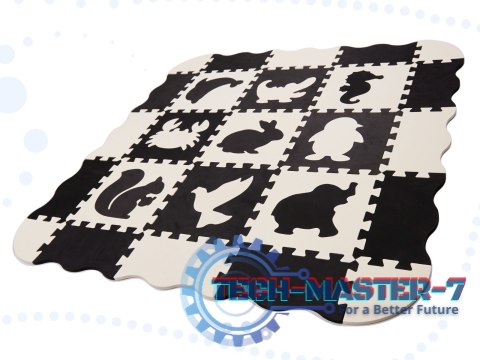 Mata edukacyjna piankowa puzzle 114 x 114 x 1 cm czarna 25 elementów Mata edukacyjna piankowa puzzle 114 x 114 x 1 cm czarna 25 elementów