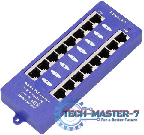 EXTRALINK POE INJECTOR 8 PORT GIGABIT MODE B
