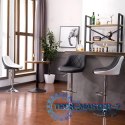 Hoker stołek barowy obrotowy podnóżek regulacja wysokości chrom ekoskóra ModernHome