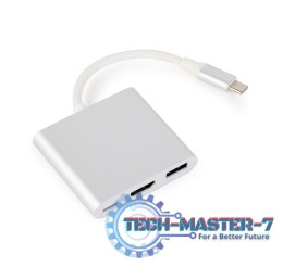 Adapter GEMBIRD A-CM-HDMIF-02-SV USB Typu C - HDMI + USB-A + USB-C