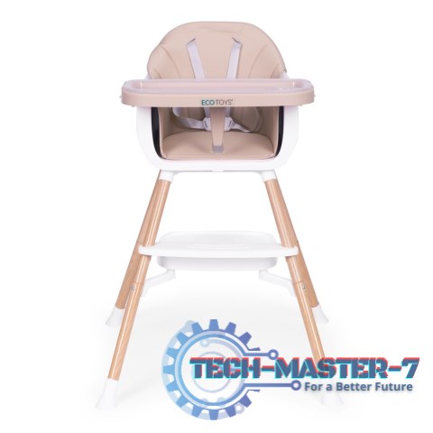 Fotelik krzesełko do karmienia dzieci 2w1 beżowy ECOTOYS ECOTOYS Fotelik krzesełko do karmienia dzieci 2w1 beżowy ECOTOYS ECOTOYS