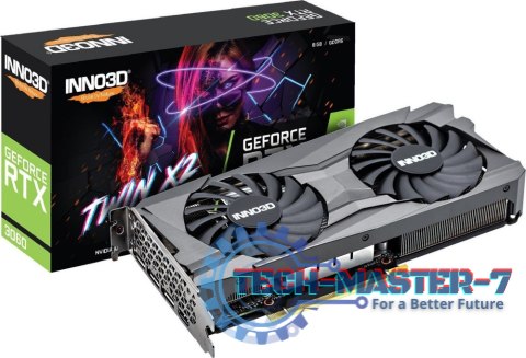 Karta graficzna INNO3D GeForce RTX 3060 Twin X2 LHR 8 GB GDDR6 (N30602-08D6-11902130) Karta graficzna INNO3D GeForce RTX 3060 Twin X2 LHR 8 GB GDDR6 (N30602-08D6-11902130)