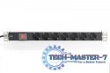 Listwa zasilająca PDU 19" RACK 7xSchuko, 2m 1xSchuko, 16A, wł./wył., aluminiowa