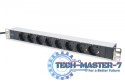 Listwa zasilająca PDU 19" RACK 8xSchuko, 2m 1xSchuko, 16A, aluminiowa
