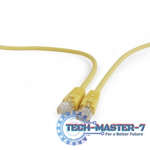 Patch cord kat.5e osłonka zalewana 1M żółty Patch cord kat.5e osłonka zalewana 1M żółty