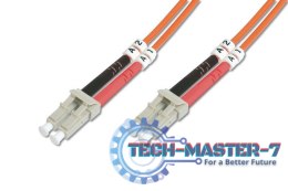 Patch cord światłowodowy FO LC/LC, dplx, MM 50/125, OM2, LSOH, 1m, pomarańczowy