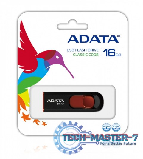Pendrive DashDrive Classic C008 16GB USB2.0 czarno-czerwony