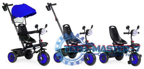 Rowerek trójkołowy dla dzieci spacerówka 3w1 obracane siedzisko daszek niebieski ECOTOYS ECOTOYS Rowerek trójkołowy dla dzieci spacerówka 3w1 obracane siedzisko daszek niebieski ECOTOYS ECOTOYS