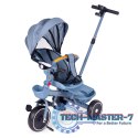 Rowerek trójkołowy spacerówka 2w1 obracane siedzisko składany daszek niebieski - ECOTOYS ECOTOYS