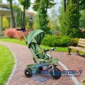 Rowerek trójkołowy spacerówka 2w1 obracane siedzisko składany daszek zielony - ECOTOYS ECOTOYS