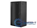 Szafa instalacyjna wisząca 19'' 22U 600X450mm czarna (drzwi szklane)