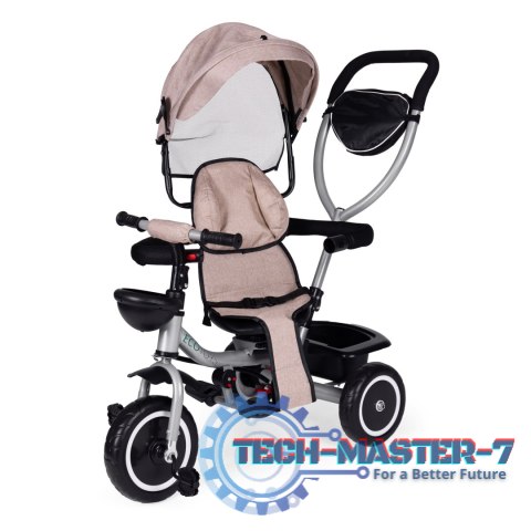 Trójkołowy rowerek spacerówka 2w1 obracane siedzisko składany daszek - beżowy ECOTOYS ECOTOYS Trójkołowy rowerek spacerówka 2w1 obracane siedzisko składany daszek - beżowy ECOTOYS ECOTOYS