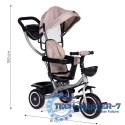 Trójkołowy rowerek spacerówka 2w1 obracane siedzisko składany daszek - beżowy ECOTOYS ECOTOYS
