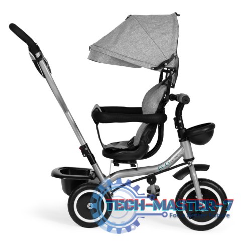 Trójkołowy rowerek spacerówka 2w1 obracane siedzisko składany daszek - szary ECOTOYS ECOTOYS Trójkołowy rowerek spacerówka 2w1 obracane siedzisko składany daszek - szary ECOTOYS ECOTOYS