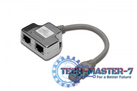 Adapter RJ45 na kablu / 2x gniazdo RJ45 ekran