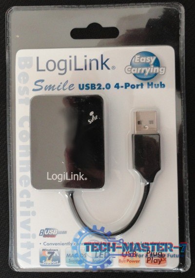 HUB USB 2.0 4-portowy 'Smile' - czarny UA0139