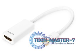 Kabel adapter Displayport 1080p 60Hz FHD Typ miniDP/HDMI A M/Ż biały 0,15m