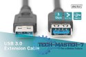 Kabel przedłużający USB 3.1 Gen.1 SuperSpeed 5Gbps Typ USB A/USB A M/Ż czarny 1,8m