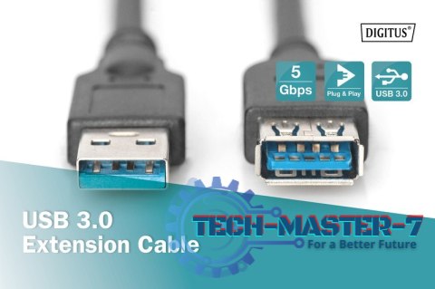 Kabel przedłużający USB 3.1 Gen.1 SuperSpeed 5Gbps Typ USB A/USB A M/Ż czarny 1,8m Kabel przedłużający USB 3.1 Gen.1 SuperSpeed 5Gbps Typ USB A/USB A M/Ż czarny 1,8m