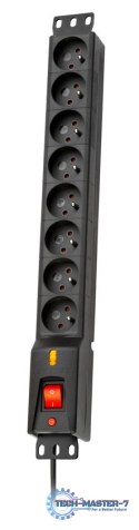 Listwa przeciwprzepięciowa LXARM 810, 3L, PDU, 1,5m, czarna
