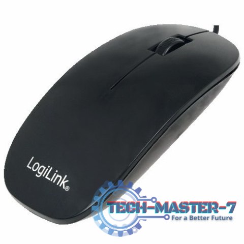 Płaska mysz optyczna USB, czarna ID0063