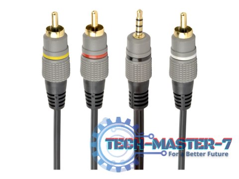 GEMBIRD CCAP-4P3R-1.5M 1.5m /s1x MiniJack 3.5 mm 3x RCA (wtyk)