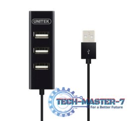 Hub 4x USB 2.0, Y-2140, Ladowanie tel., czarny