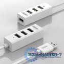 Hub 4x USB 2.0, Y-2146, 1x Lad.tel. biały