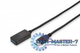 Kabel przedłużający USB 3.0 SuperSpeed Typ USB A/USB A M/Ż aktywny, czarny 5m