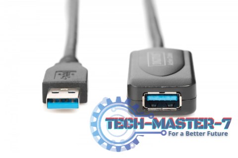 Kabel przedłużający USB 3.0 SuperSpeed Typ USB A/USB A M/Ż aktywny, czarny 5m Kabel przedłużający USB 3.0 SuperSpeed Typ USB A/USB A M/Ż aktywny, czarny 5m