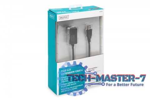 Kabel przedłużający USB 3.0 SuperSpeed Typ USB A/USB A M/Ż aktywny, czarny 5m Kabel przedłużający USB 3.0 SuperSpeed Typ USB A/USB A M/Ż aktywny, czarny 5m