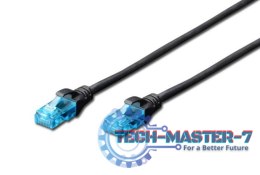 Patch cord RJ45-RJ45 kat.5e U/UTP AWG 26/7 PVC 0,25m czarny