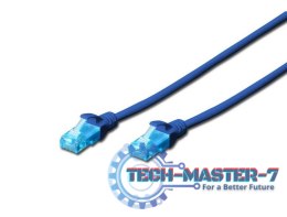 Patch cord RJ45-RJ45 kat.5e U/UTP AWG 26/7 PVC 0,25m niebieski