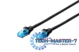Patch cord U/UTP kat.5e PVC 0,5m czarny