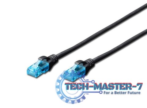 Patch cord U/UTP kat.5e PVC 1m czarny