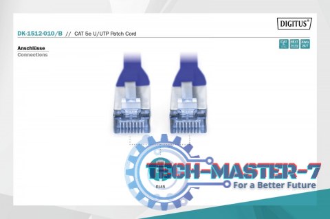 Patch cord U/UTP kat.5e PVC 1m niebieski Patch cord U/UTP kat.5e PVC 1m niebieski