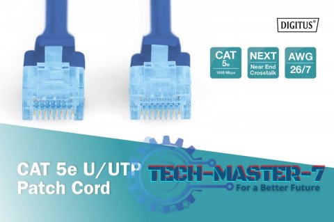 Patch cord U/UTP kat.5e PVC 5m niebieski Patch cord U/UTP kat.5e PVC 5m niebieski