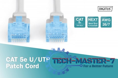 Patch cord U/UTP kat.5e PVC 5m szary Patch cord U/UTP kat.5e PVC 5m szary