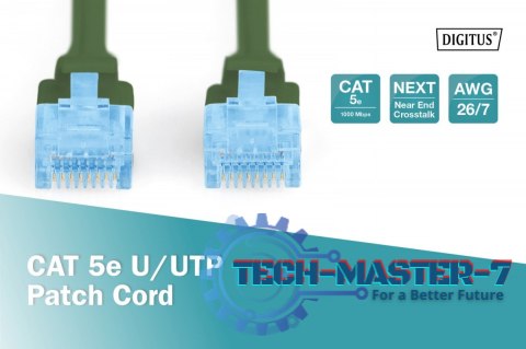Patch cord U/UTP kat.5e PVC 5m zielony Patch cord U/UTP kat.5e PVC 5m zielony