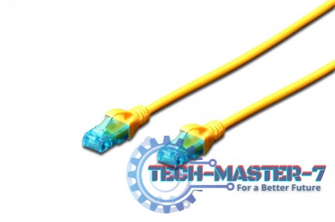 Patch cord U/UTP kat.5e PVC 5m żółty
