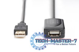 Przedłużacz/Extender USB 2.0 HighSpeed Typ USB A/USB A M/Ż aktywny, czarny 5m