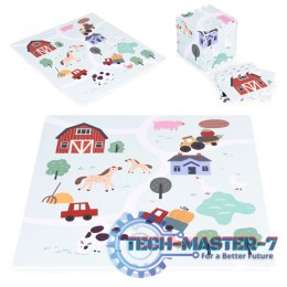 Duża mata piankowa EVA dla dzieci Farma 90,5x90,5 cm 21 el. ECOTOYS ECOTOYS