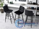 Hoker stołek barowy wysokie krzesło podnóżek welur czarny ModernHome ModernHome