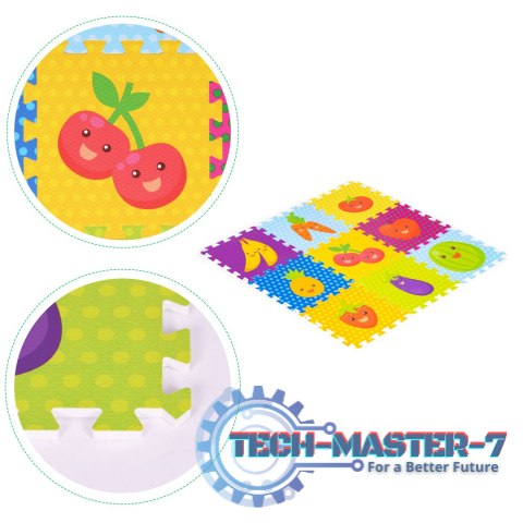 Mata piankowa dla dzieci owoce puzzle 9 elementów 86x86cm IPLAY IPLAY Mata piankowa dla dzieci owoce puzzle 9 elementów 86x86cm IPLAY IPLAY