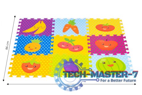 Mata piankowa dla dzieci owoce puzzle 9 elementów 86x86cm IPLAY IPLAY Mata piankowa dla dzieci owoce puzzle 9 elementów 86x86cm IPLAY IPLAY