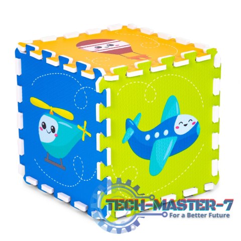 Mata piankowa dla dzieci pojazdy puzzle 9 elementów 86x86cm IPLAY IPLAY Mata piankowa dla dzieci pojazdy puzzle 9 elementów 86x86cm IPLAY IPLAY