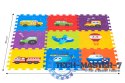 Mata piankowa dla dzieci pojazdy puzzle 9 elementów 86x86cm IPLAY IPLAY