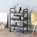 Metalowy regał mobliny łazienkowy z 3 półkami kółka czarny ModernHome ModernHome