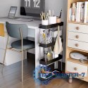 Plastikowy regał łazienkowy z 4 półkami kółka czarny ModernHome ModernHome